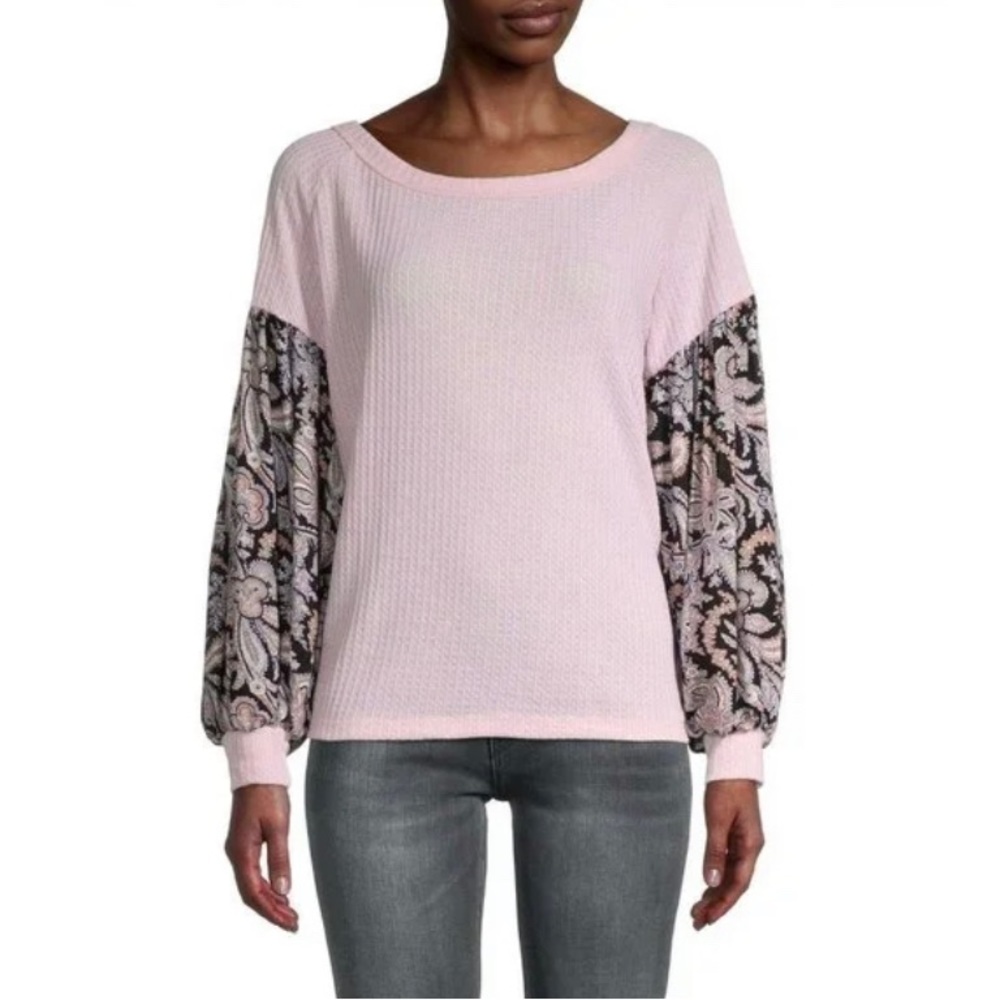 baea Thermal Knit Top Medium Ballerina Pink NWT Size L